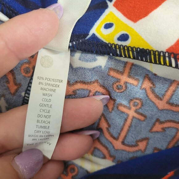 Fourth of July Lularoe Womens Leggings TC Tall Curvy Blue Red Eagles NOV112E - Picture 8 of 9